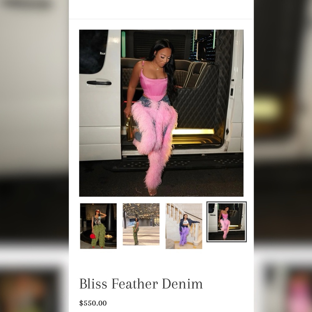 Alysse NYC Bliss Feather Denim Jeans